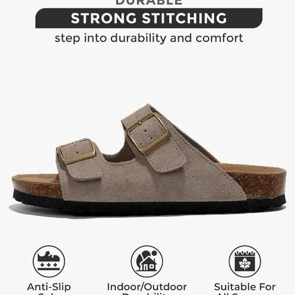 Project cloud - Grey leather “Birkenstock” sandals - NEW with tag - Picture 3 of 5